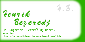 henrik bezeredj business card